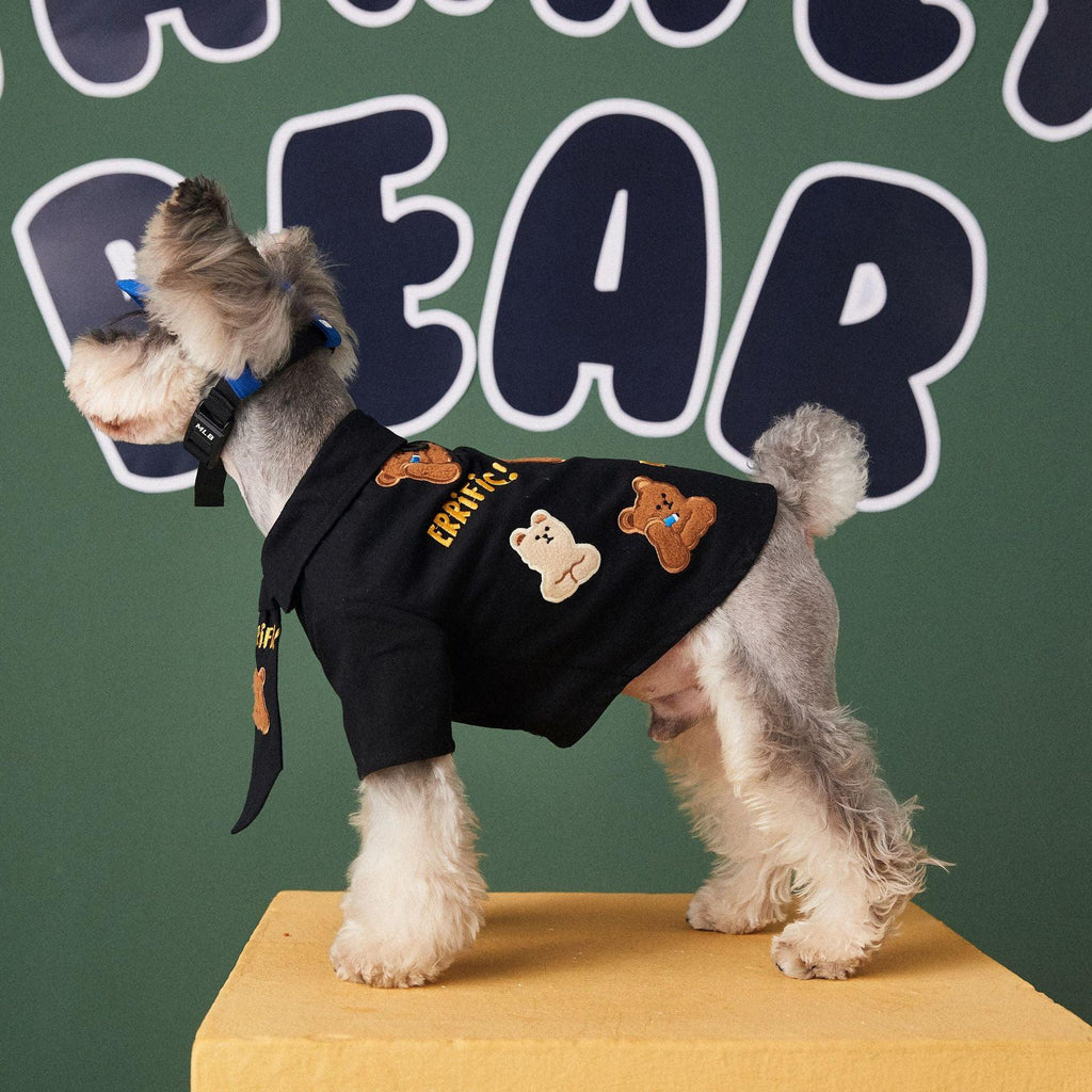 Trendy And Handsome Cotton Shirt With Tie For Small And Medium-Sized Dog Pets