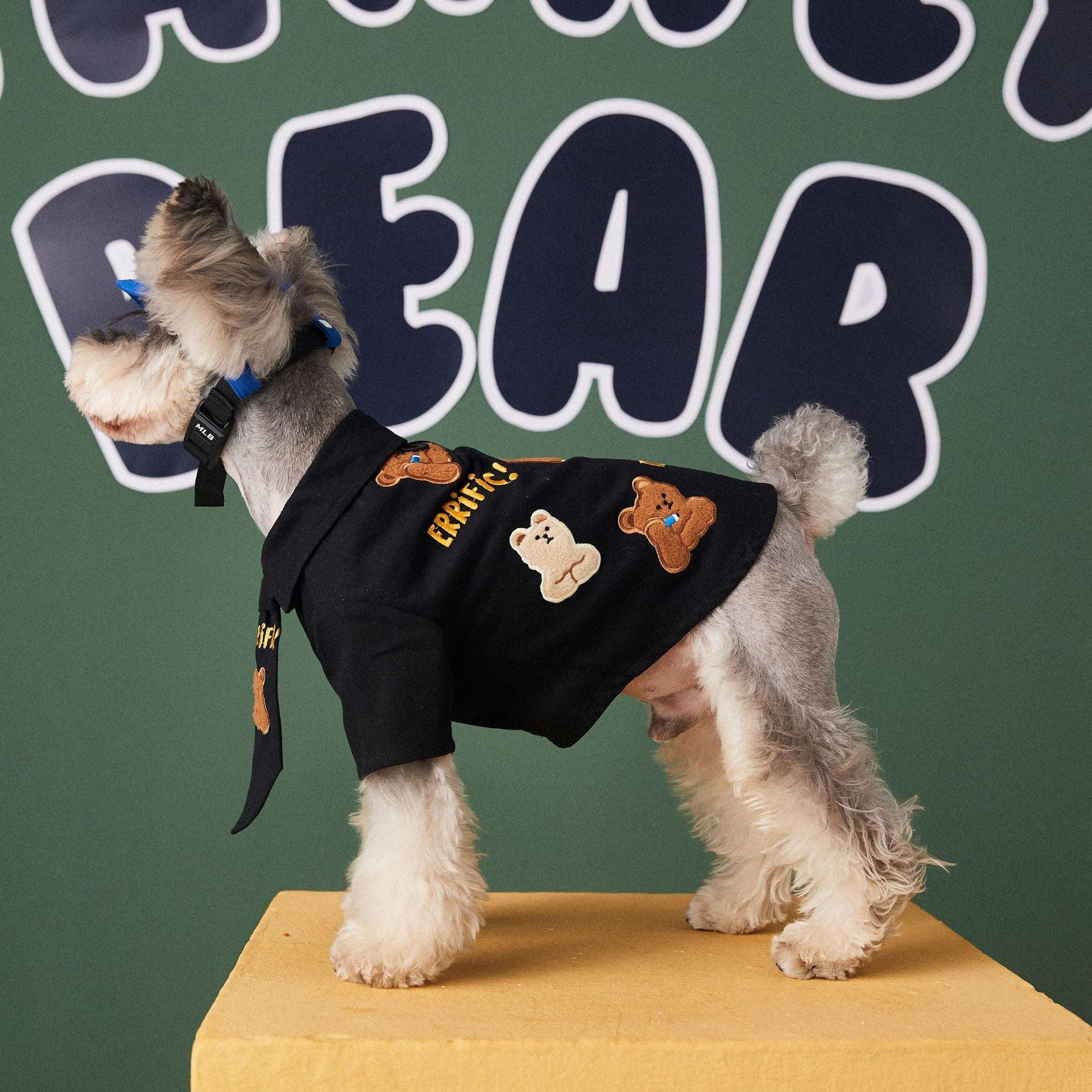 Trendy And Handsome Cotton Shirt With Tie For Small And Medium-Sized Dog Pets