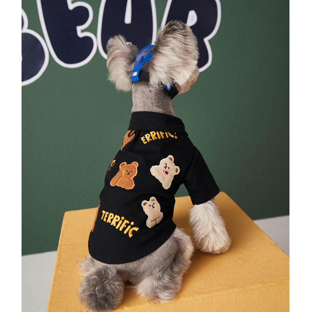 Trendy And Handsome Cotton Shirt With Tie For Small And Medium-Sized Dog Pets